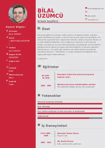 Kuaför Cv Örnekleri cv indir